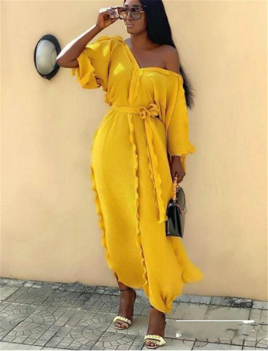 African Women Long Dress Fashion Women's Loose Dress Woman-Bengold Cozll?gbjzçection laxjh