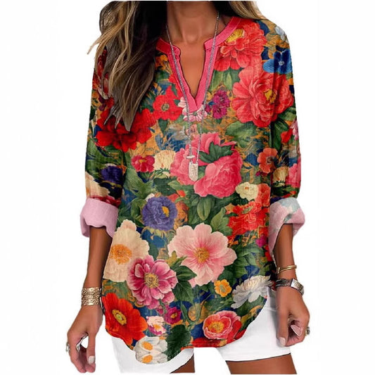 3D Digital Printing Women's Fashion Round Neck Loose Shirt Top-Bengold Cozll?gbjzçection laxjh