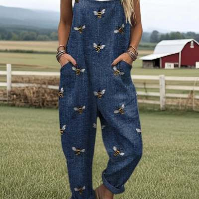 3D Digital Printing Women's Fashion Floral Jumpsuit With Pockets-Bengold Cozll?gbjzçection laxjh